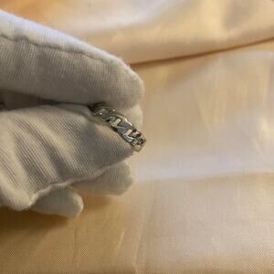 Vintage s925 sterling silver chain ring size 4 For pinky or toe